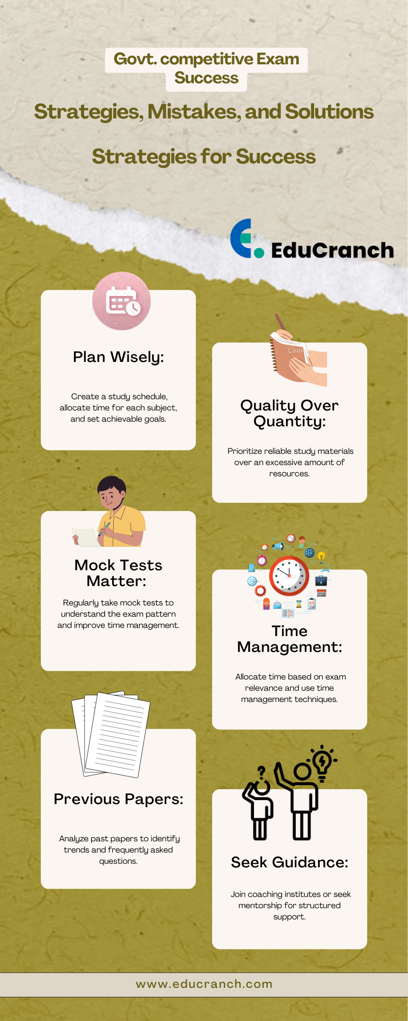 How students those are preparing for govt competitive exams can be succeded. A infographic to help students achieve success comprehensively.